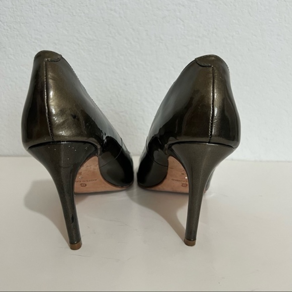 Corso Como Genuine Patent Leather Metallic Pewter Pumps Heels Size 9 - Picture 8 of 14